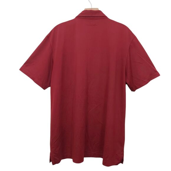 Travis Mathew Polo Shirt Mens XL Burgundy Short Sleeve Golf Performance Casual - Picture 6 of 11